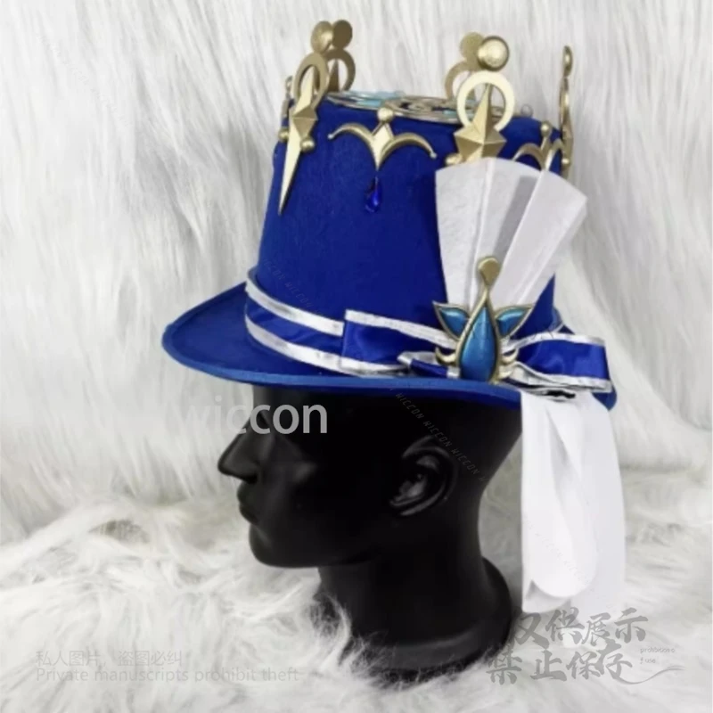 Anime Game Furina Cosplay Costume Hat Prop Accessories Hat White Furina Hat Wigs Heat Resistant Synthetic Hair Hallowmas Party
