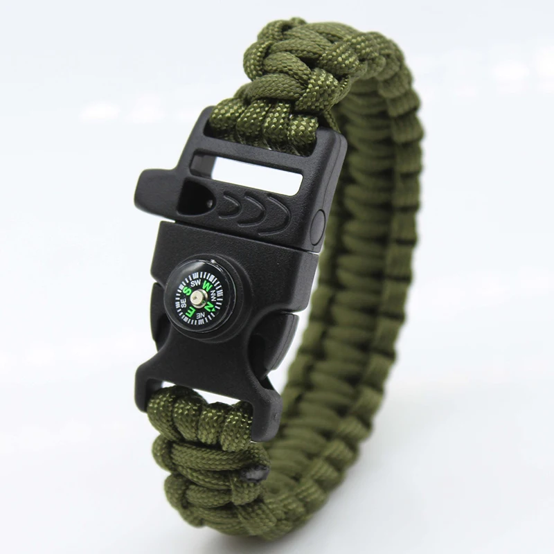 Multifunctional Weaving 7Core Paracord Rope Bracelet, Wilderness Survival, Emergency Wrist Rope Comes with Whistle