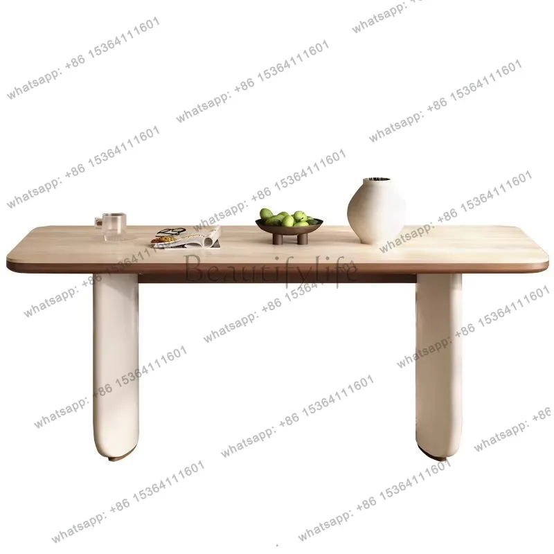 Cream Wind Tunnel Stone Slate Dining Table Light Luxury High-end Household French Small Apartment Dining Table