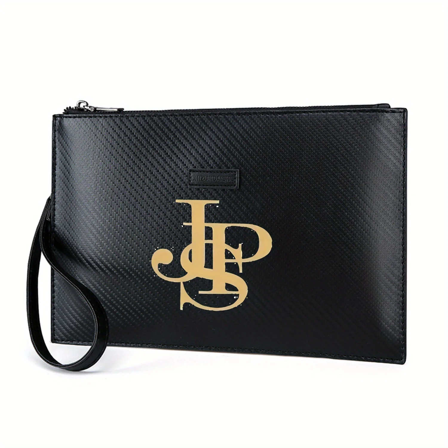Gold letters overlapping elegant design Elegant Printed PU Men's Handbag Fashionable and Practical for Everyday Carry