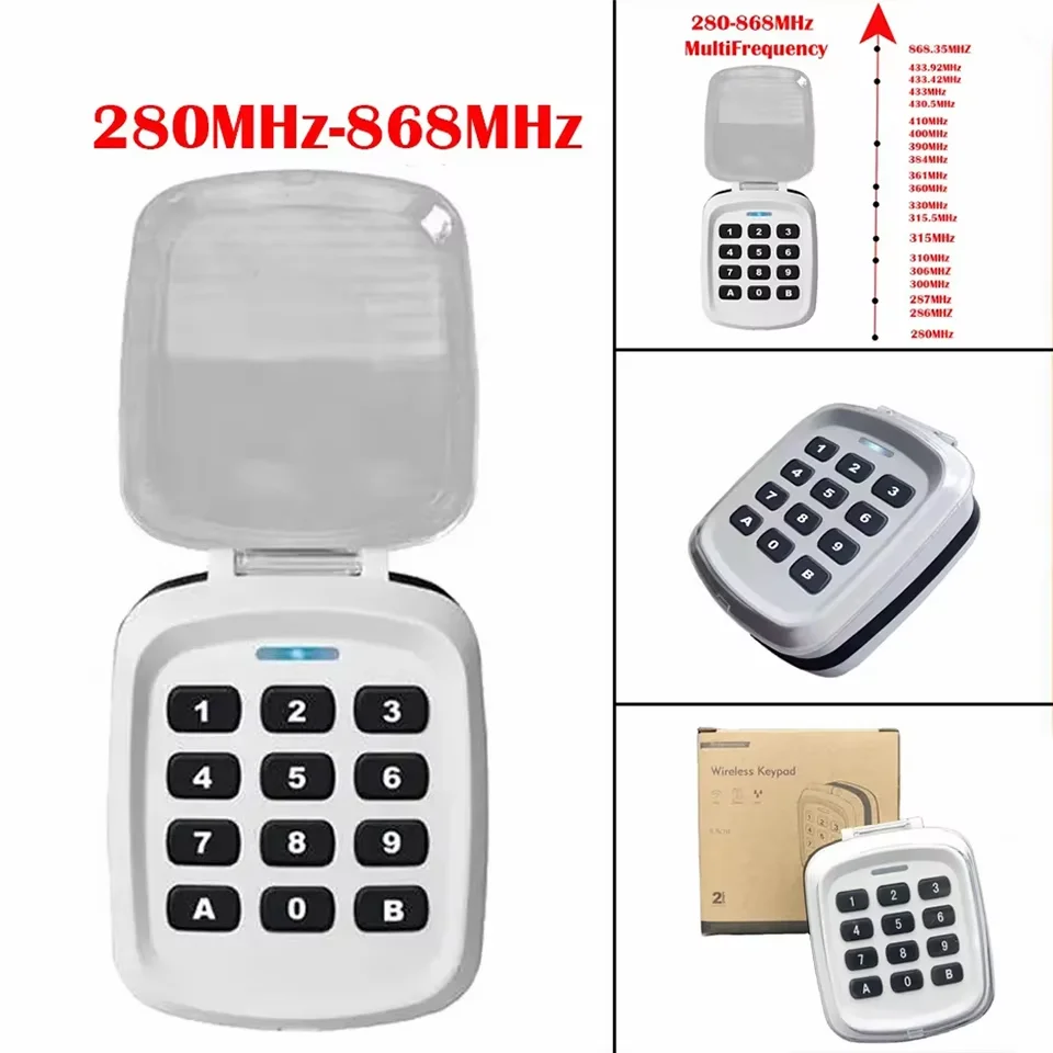 Universal Wireless Password Keyboard Automatic Garage Door  Control Switch Multi Frequency Remote Control RF280MHz-868MHz