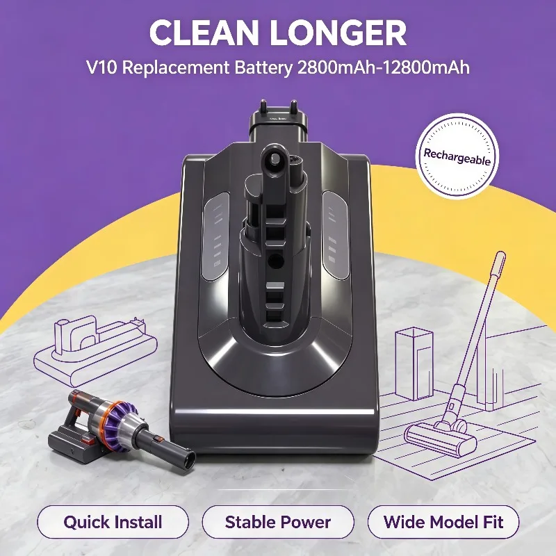 V10 Handheld Vacuum Battery 2800mAh‑12800mAh Spare Battery For SV12 DC62 SV11 SV10 Cordless Vacuum