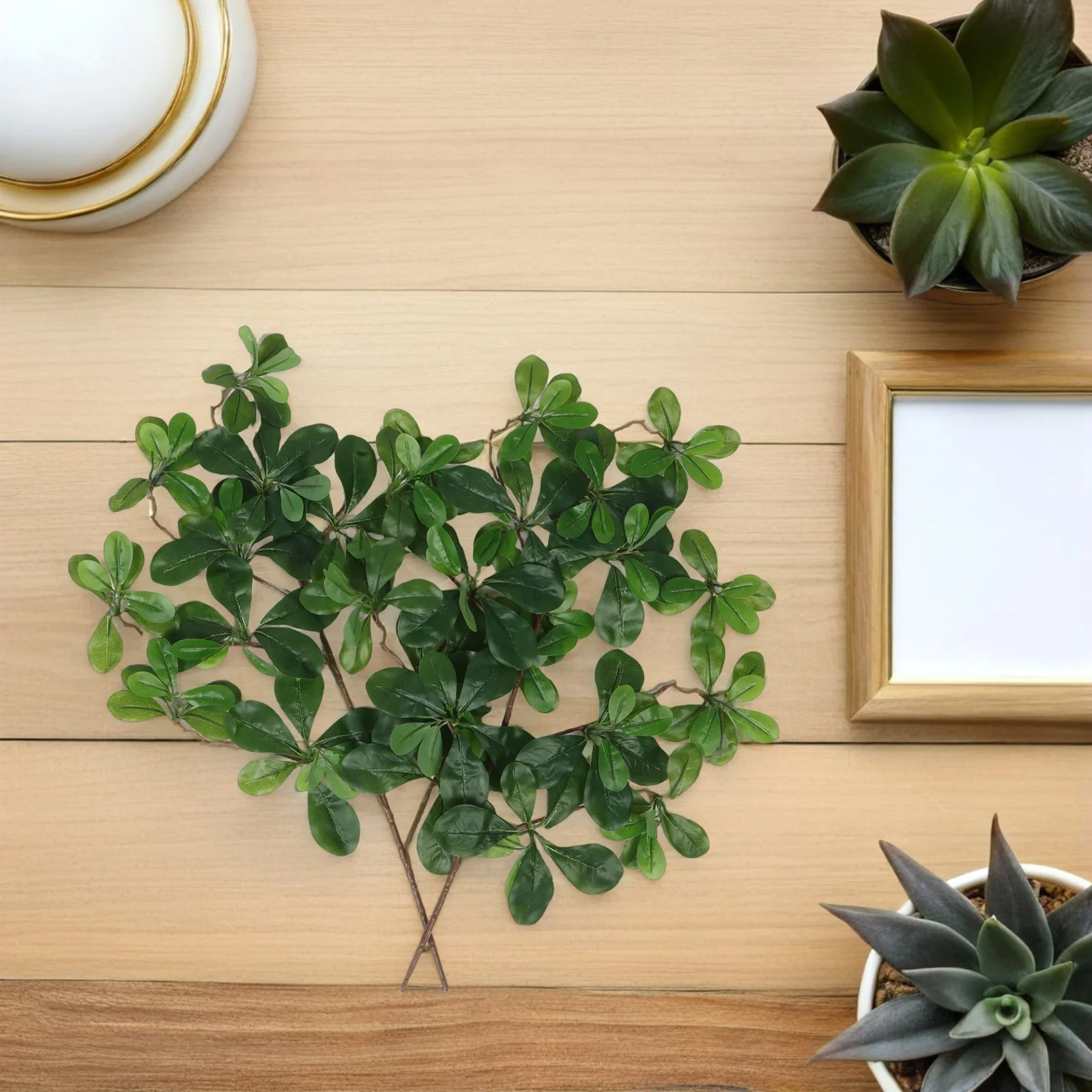 

2 Pcs Simulated Green Plant Decoration Artificial Tree Branch Tall Branches Fake Faux Leaf Lifelike Leaves Stems