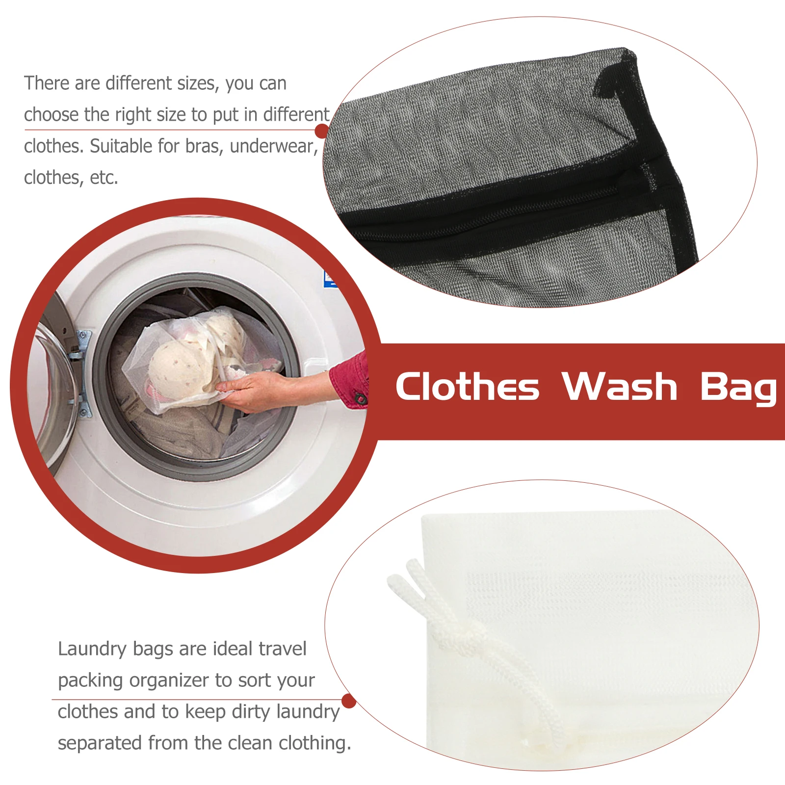 

3pcs Large Laundry Bags Set 3 Sizes Mesh Wash Bag For Bra Underwear Sweater Machine Washing Protection Foldable Lingerie Laundry