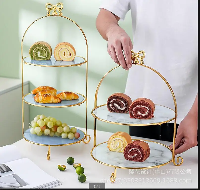 Multilayer Cake Stand Glass Pan Dessert Plate Display Bread Storage Rack Fruit Sushi Jewelry Tray