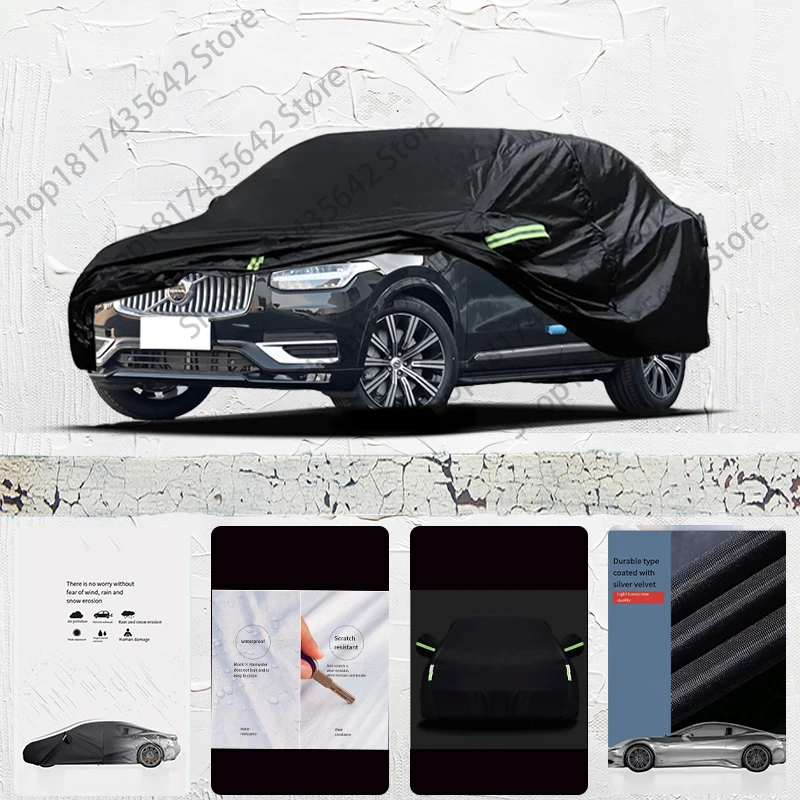 

For Volvo XC90 Car cover Black outdoor fully covered with snow and UV protection waterproof Sun Shade Snow Rain Wind Resistant