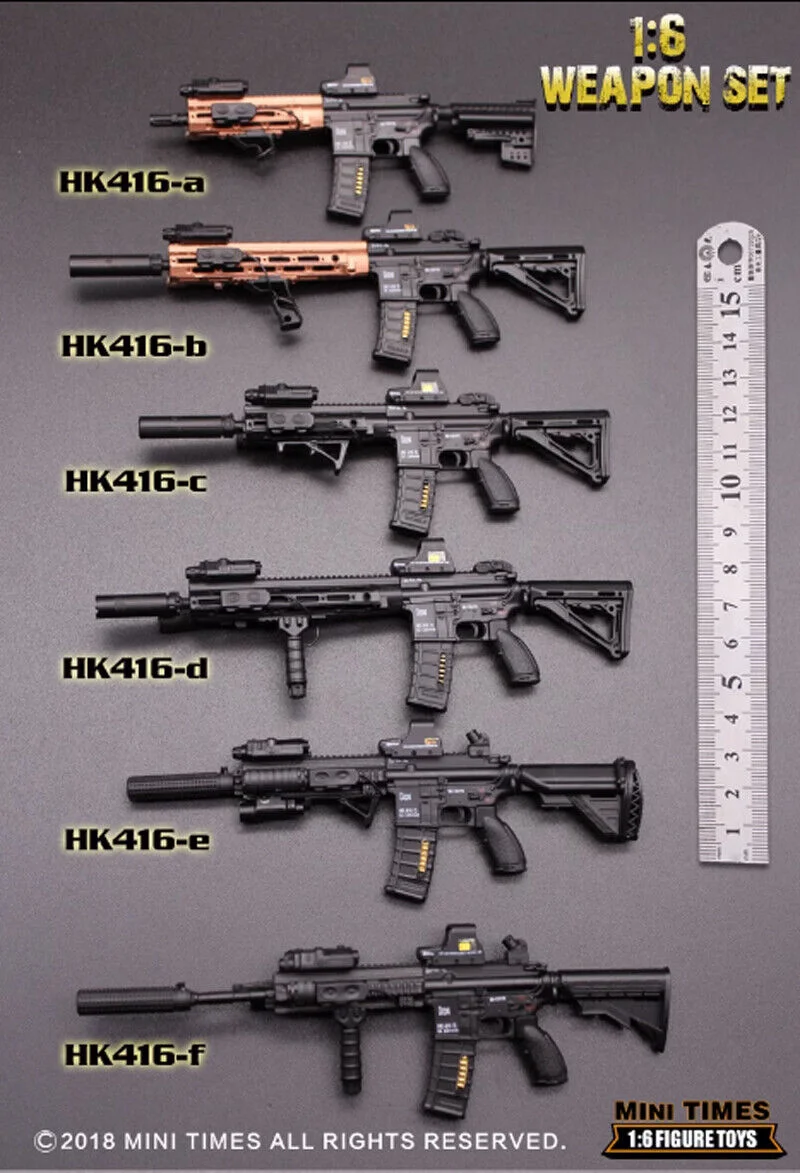 

MINITIMES 1/6 масштаб солдатские аксессуары HK416 M4 модель пистолета для фигурки 12 дюймов