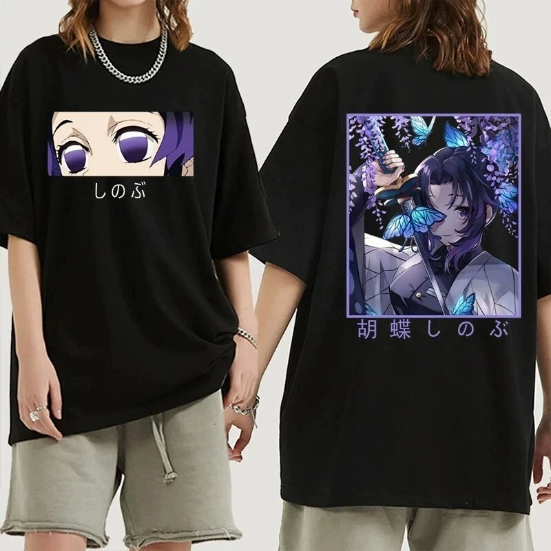 Demon Slayer Kochou Shinobu Anime Manga T-Shirt Shirt Kostüme Baumwolle Sommer Atmungsaktives T-Shirt für Herren und Damen