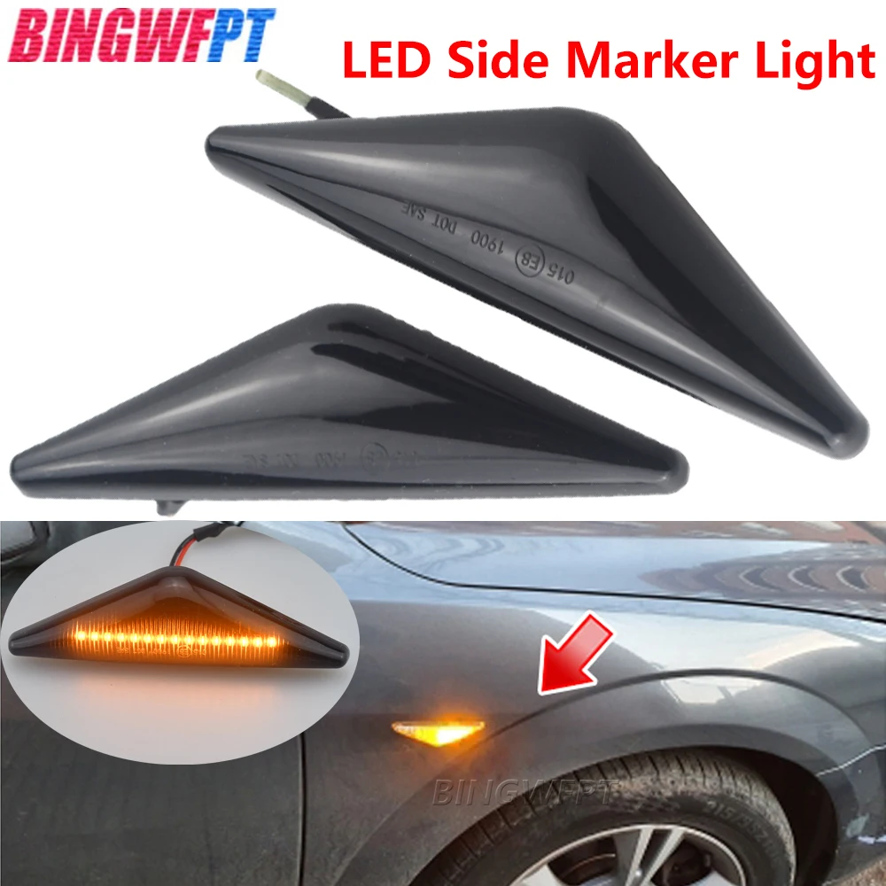 For Ford MONDEO 3 MK3 FOCUS 1 MK1 Flowing Side Repeater Light LED Dynamic Side Marker Turn Signal Lights Indicator Blinker Lamps