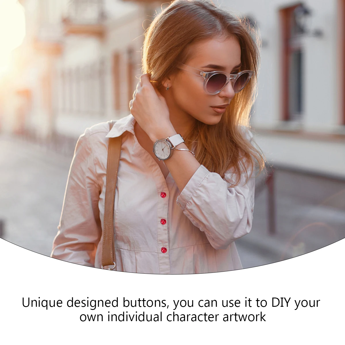 

10pcs Round Pearlescent Buttons 10Mm Smooth Slant Hole Diy Sewing Buttons For Clothes Bags Decorative Fasteners Craft Supply