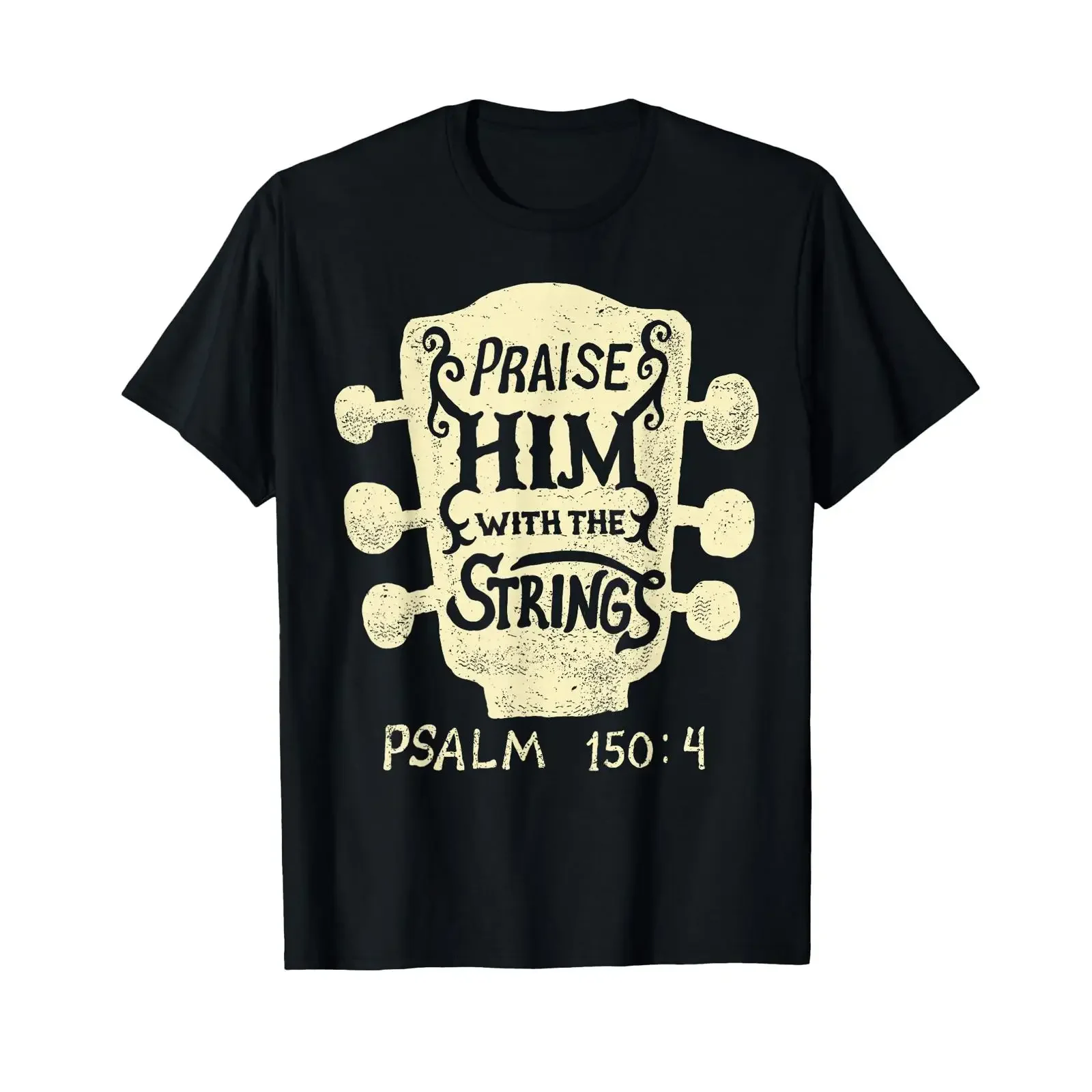 Guitarists Praise Him with the Strings Acoustic Guitar Music T Shirt vintage Washed Comfortable Soft Unisex Breathable