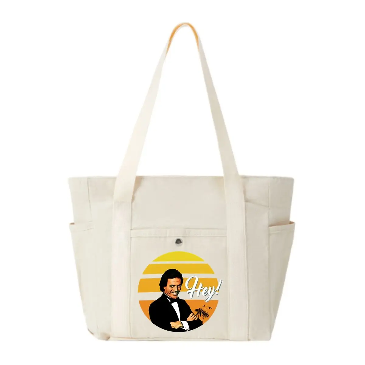 

Hey Sunset Retro - Inspired, 'Hey' Sunset Portrait Art Design Fashionable Multi-Pocket Shoulder Bag Spacious Shopping Tote
