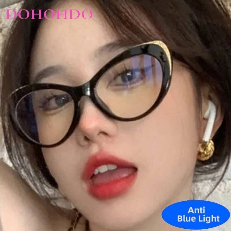 

Vintage Trendy New Fashion Brand Designers Cat Eye Blue Light Blocking Glasses Women Men Optical Spectacle Protection Eyeglasses