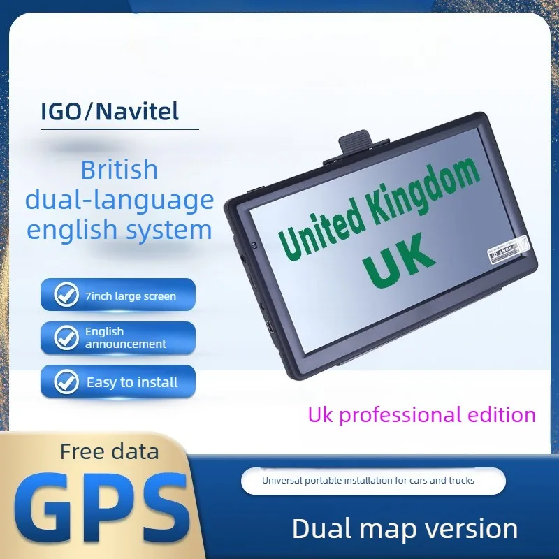 

Портативная автомобильная GPS-навигация 5/7/9 дюймов HD для легковых и грузовых автомобилей, Европа, Великобритания, специальная версия, 8 ГБ + 256 МБ, многофункциональный сенсорный экран