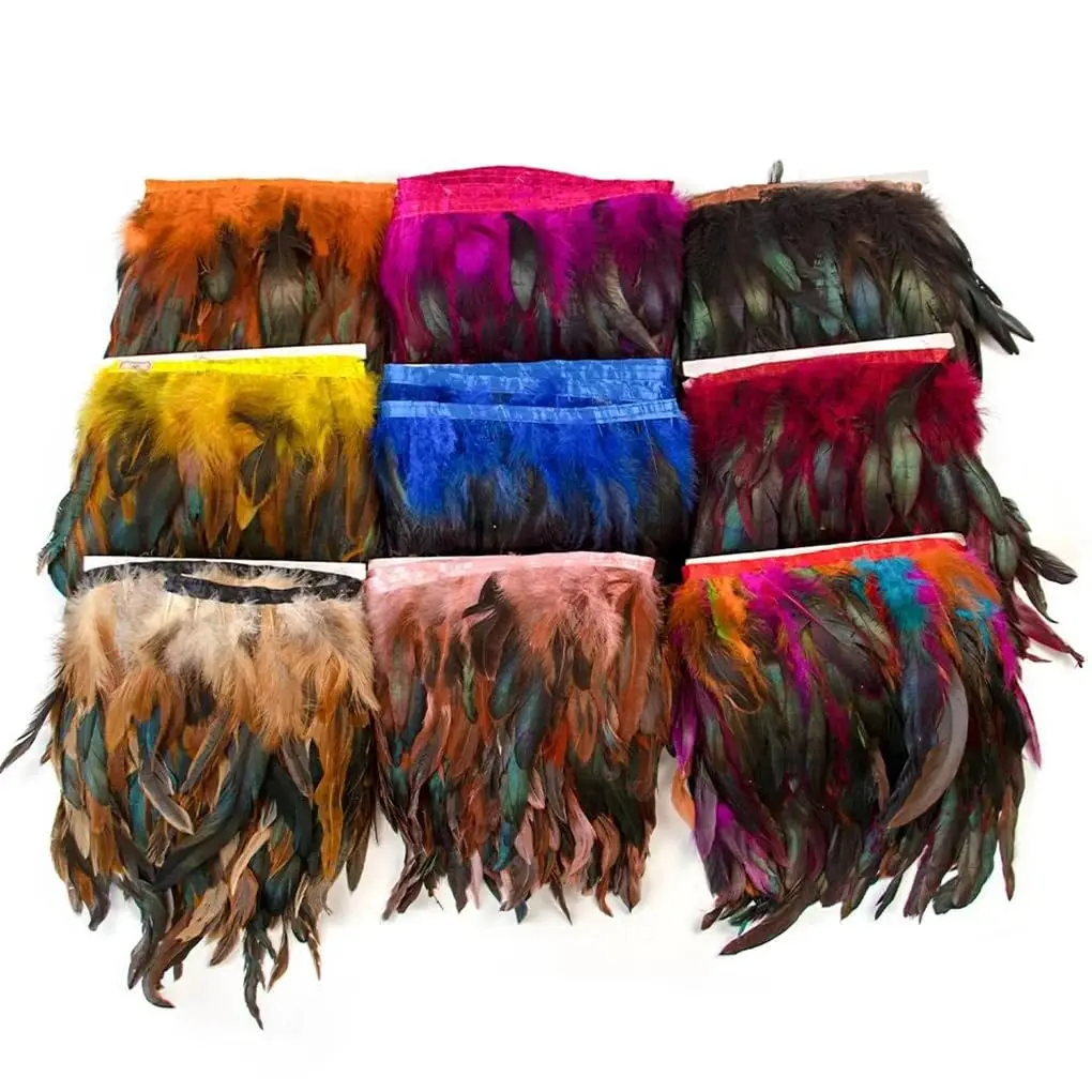 

2m Rooster Feather Fabric Trim, Feather Craft Decoration, Tassel Decoration, Sewing Feathers, Skirt Clothing Accessories