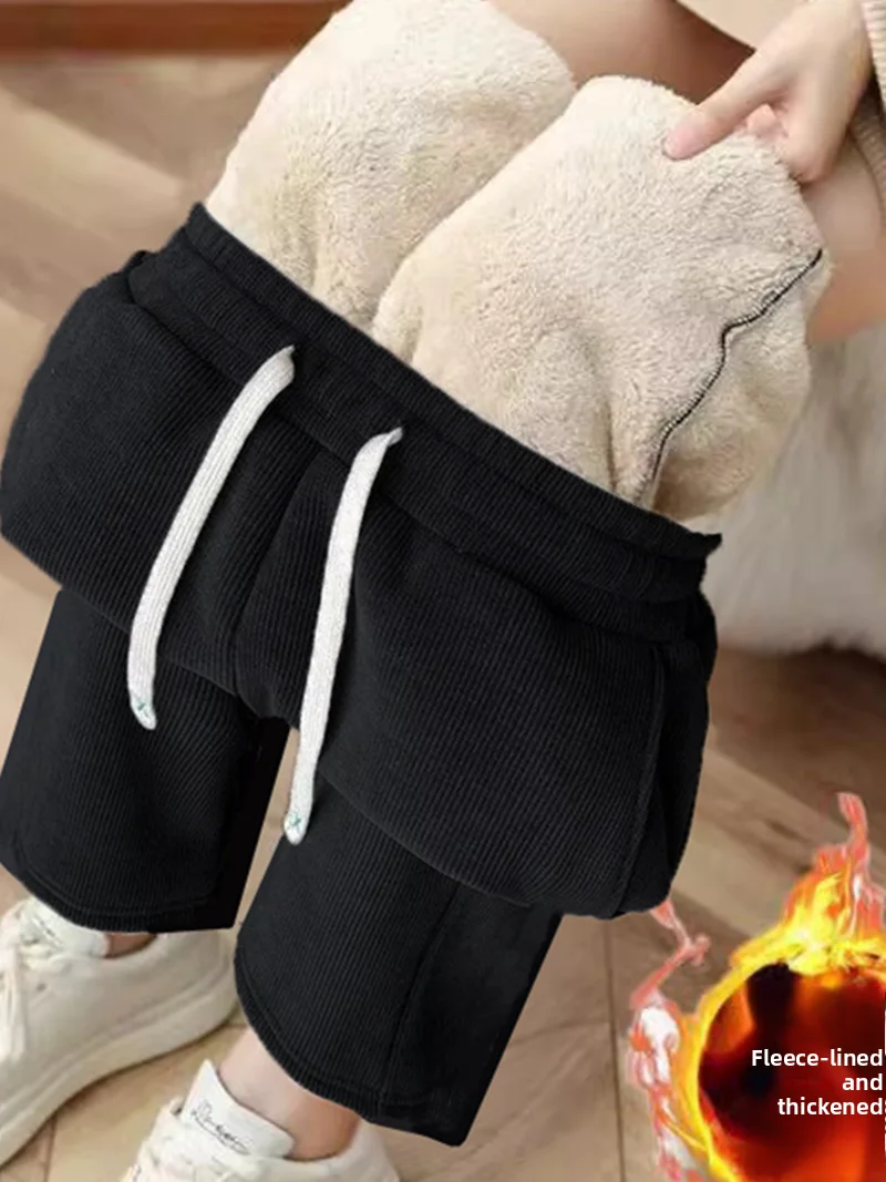 

Бархатные вельветовые тонкие зимние повседневные прямые женские брюки с высокой талией, широкие брюки, брюки с девятью очками