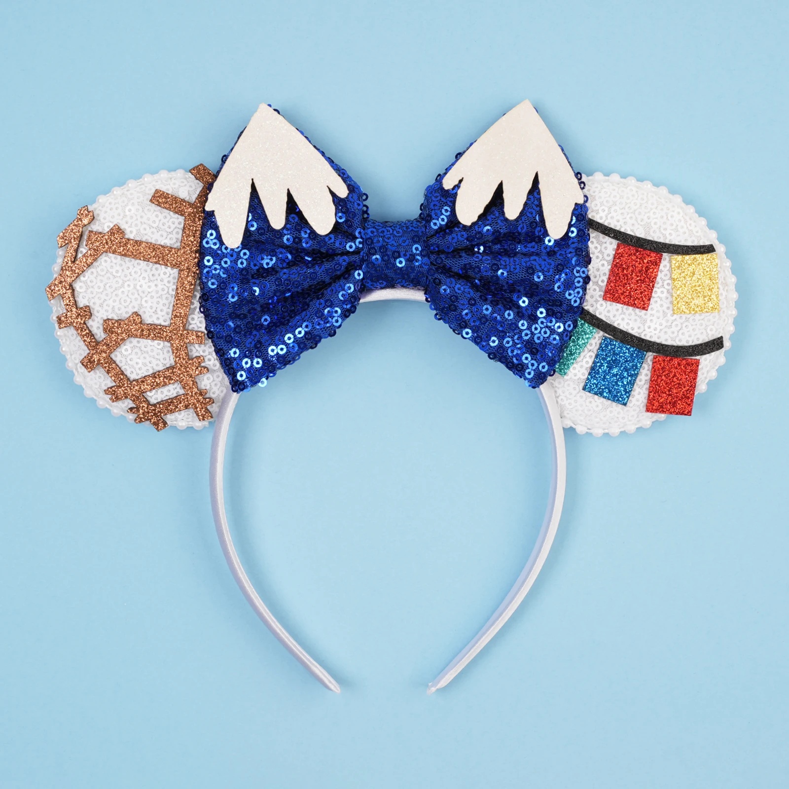 2026 Neuer Stil Mickey Minnie Ohren-Haarband mit Pailletten-Schleifen für Mädchen, Erwachsene und Kinder, Halloween-Party Cosplay Haaraccessoires, Prinzessinnen-Haarband