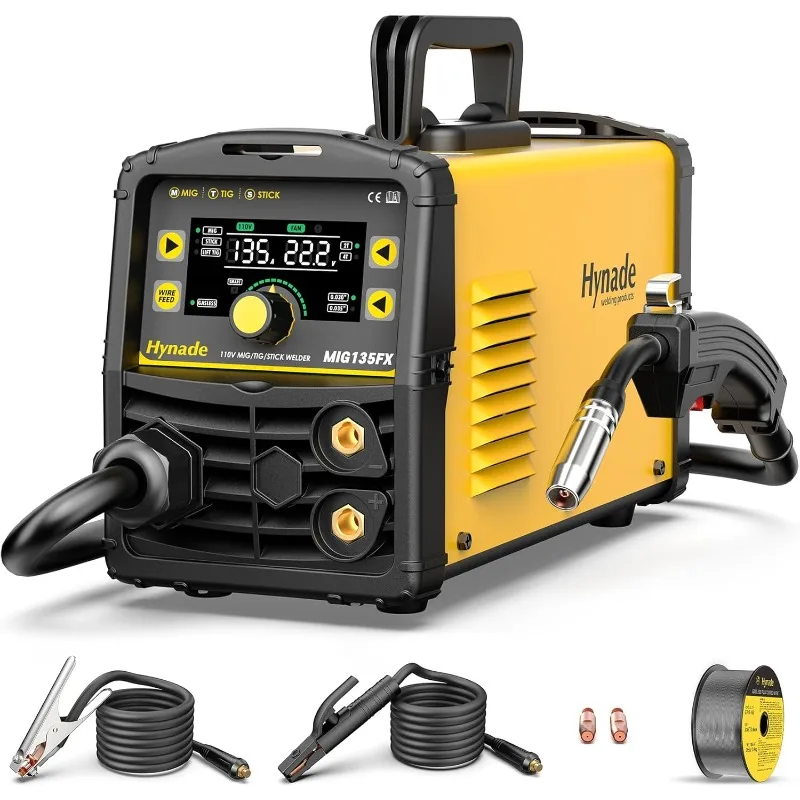 (MIG135FX) MIG Welder,   MIG135FX 110V single Voltage with Synergic Control Digital Display Screen (MIG135FX)