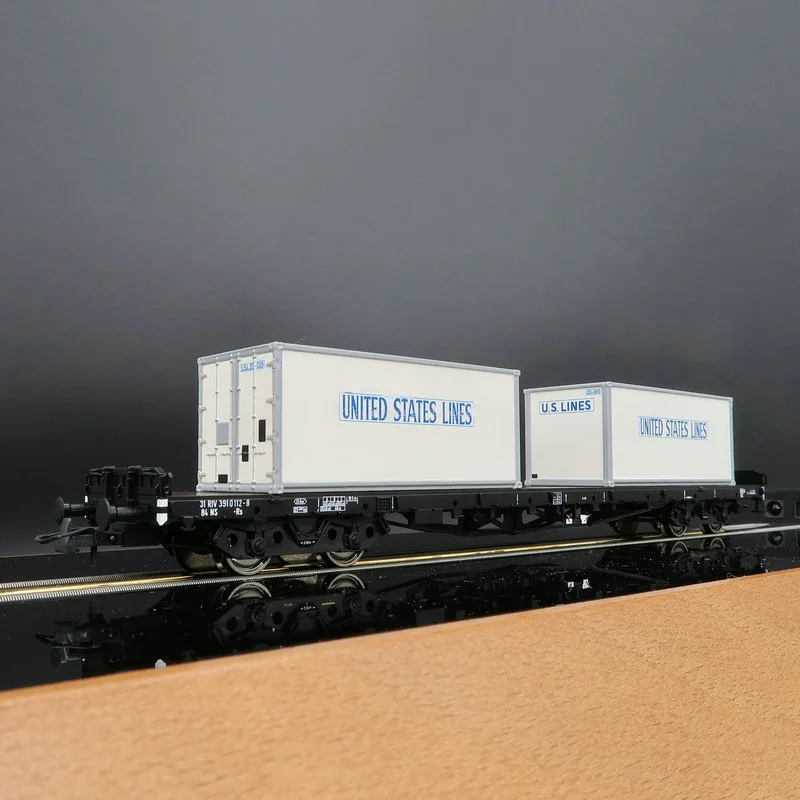 Train Model ROCO 1/87 HO Type 76714 NS Fourth Generation Container Rail Car Transport Flat Truck Compartment