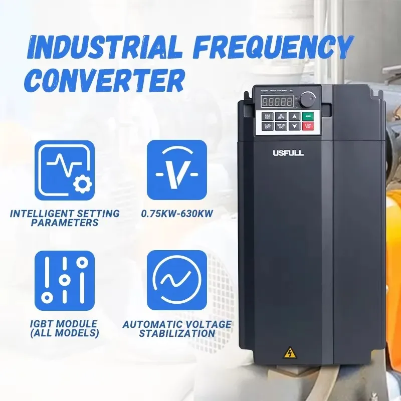 USFULL VFD 220v Single Phase to 380V 3 Phase 15KW 18.5KW 22KW Variable Speed Drive