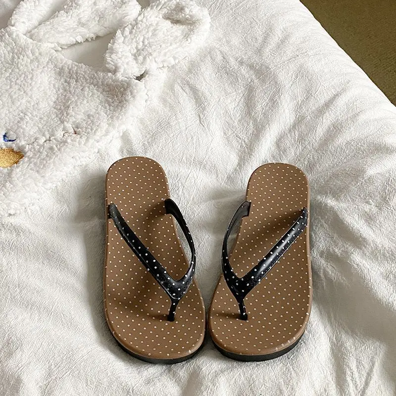 

Women's Dot Pattern Flip Flops Summer Fashion PVC Platform Sandals with Anti-Slip Sole