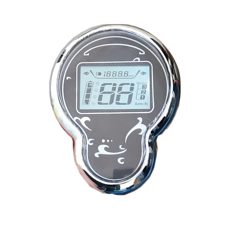 Electric Vehicle LCD Dashboard for Mini Turtle King Speedometer with Digital Voltage&Power Display, Compatible with 48V/60V/72V