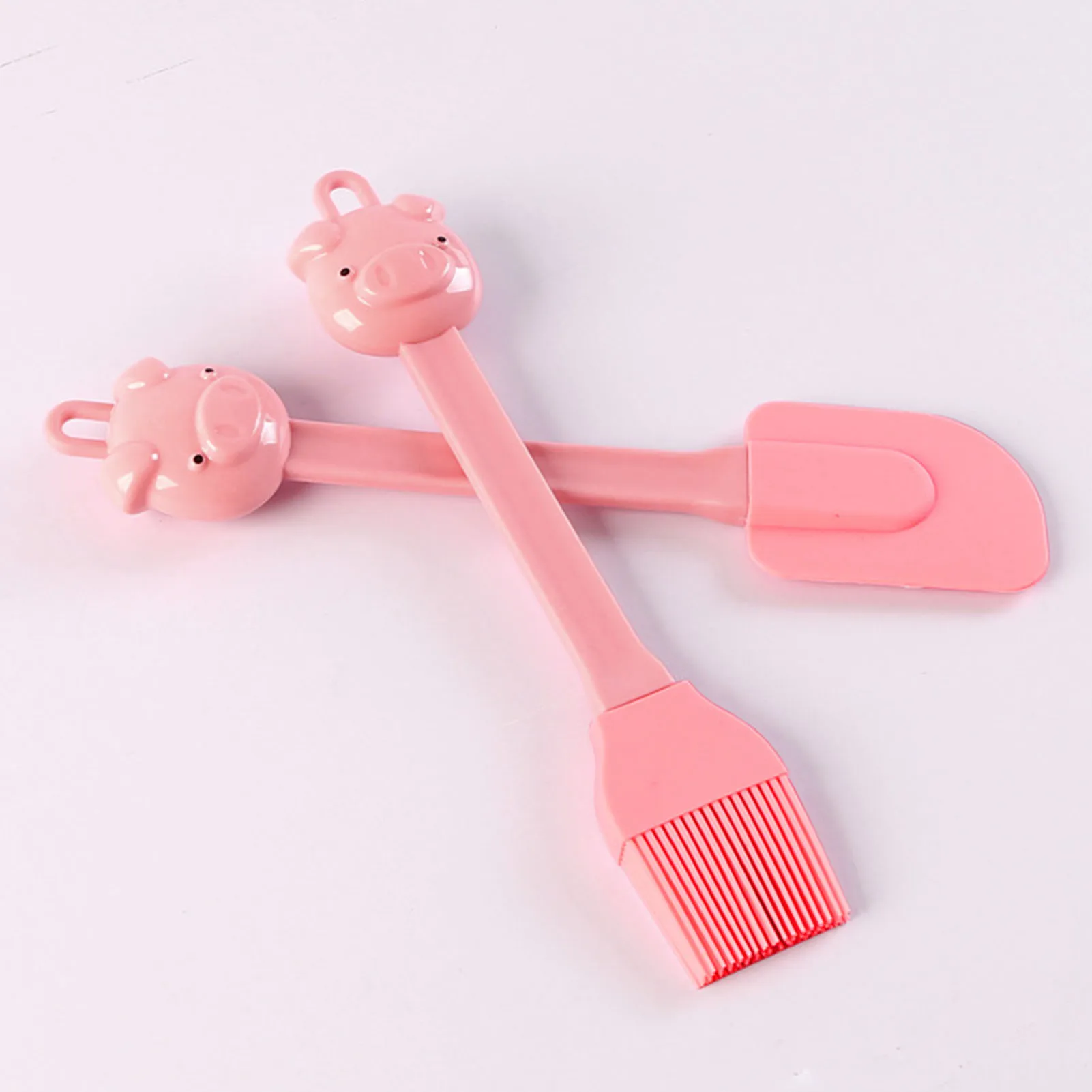 Silicone Spatula Pastry Brush Dishwasher Safe Silicone Pink Pig Spatula Brush Utensils for Kitchen Cooking