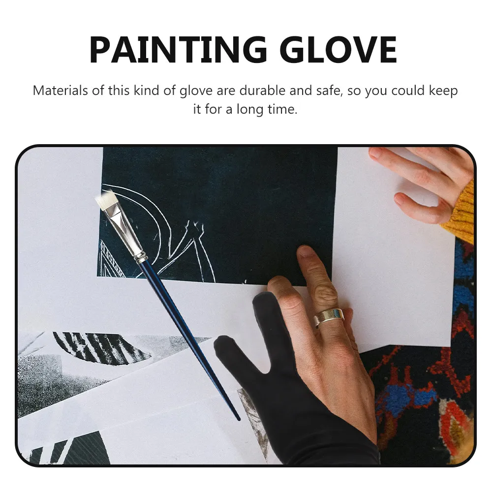 3Pcs Elastic Two-Finger Sketch Gloves Premium Material Anti-Smudge Drawing Gloves for Graphics Tablet Pen Display Tracing Pad