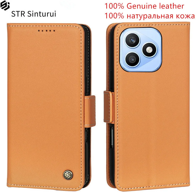 

STR 100% Genuine leather Nappa grain card Slot Wallet Cover For Honor X8d X9d X6c X8c X9c X5b PIus Flip shockproof phone Case
