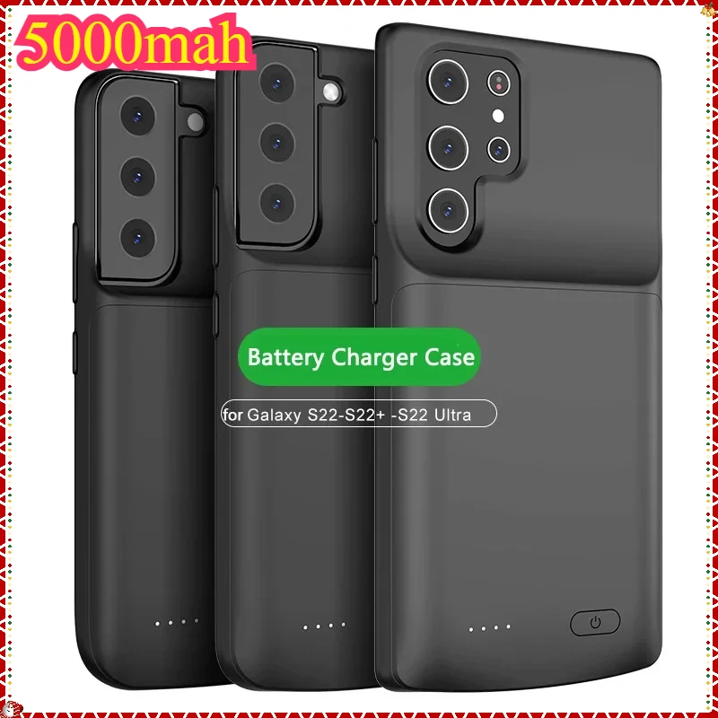 Battery Charger Case 4800mah External Battery Pack Power Bank Shockproof Charging Cover for Samsung S24 S22 S23 S21 Ultra Plus