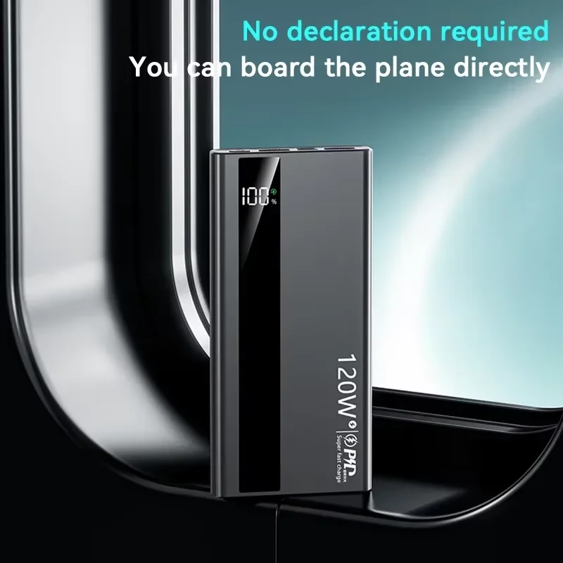 Lenovo 500000mAh High Capacity PowerBank 120W Super Fast Charging Portable External Battery Powerbank for iphone Samsung Huawei view 6
