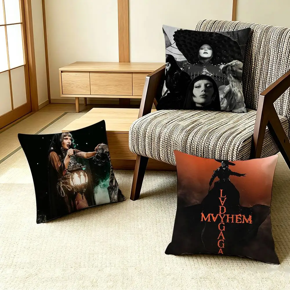 L-Lady GAGA MAYHEM   Pillow Case Pattern Printed Pillowcase For Living Room Sofa Cushion Cover