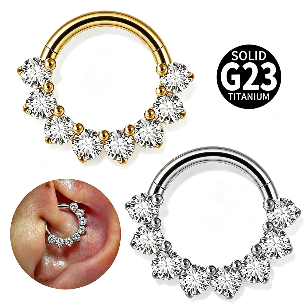Septum Clicker Ring - 1PC G23 티타늄 세그먼트 힌지드 셉텀