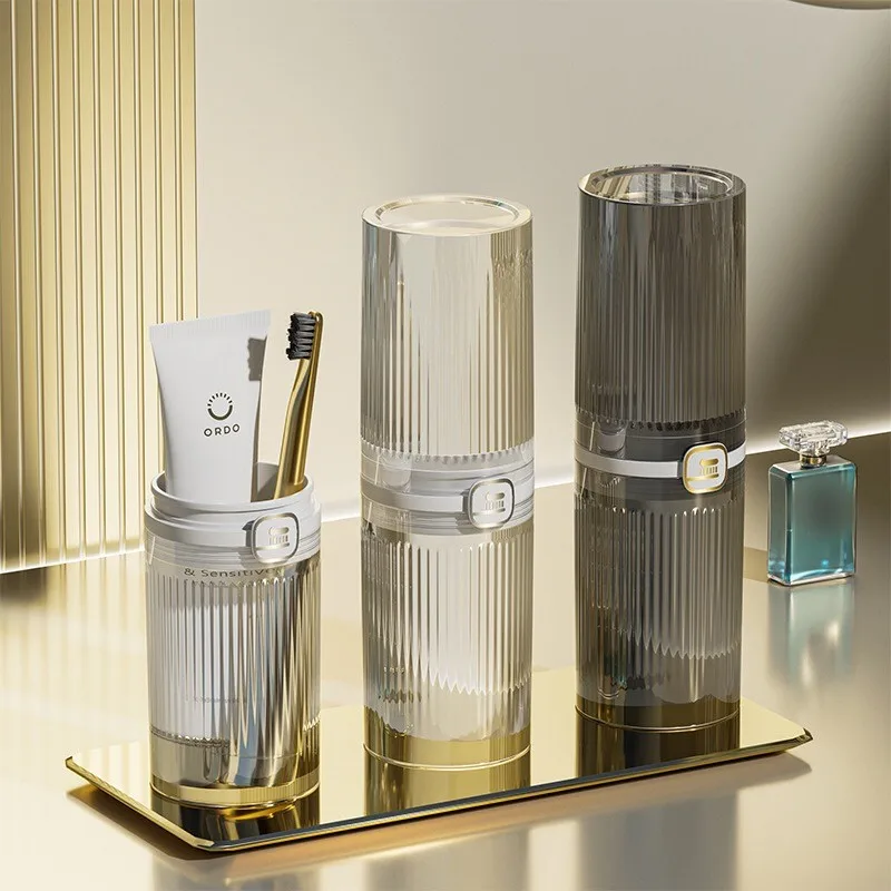 Travel Toothbrush Cup Portable Toothbrush Box Transparent Toothbrush Cup Couple Toothbrush Cup Anti fall Travel Cup Set of Two,