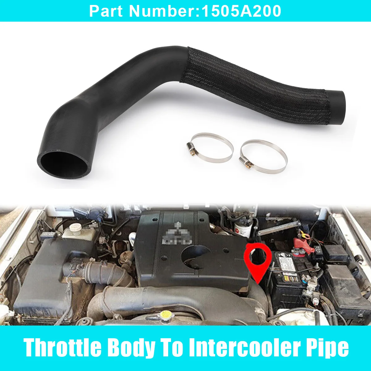 Inter Cooler Outlet Hose Pipe For Mitsubishi Pajero Montero V88W V98W 4M41 3.2D OE 1505A200 DC5009TT