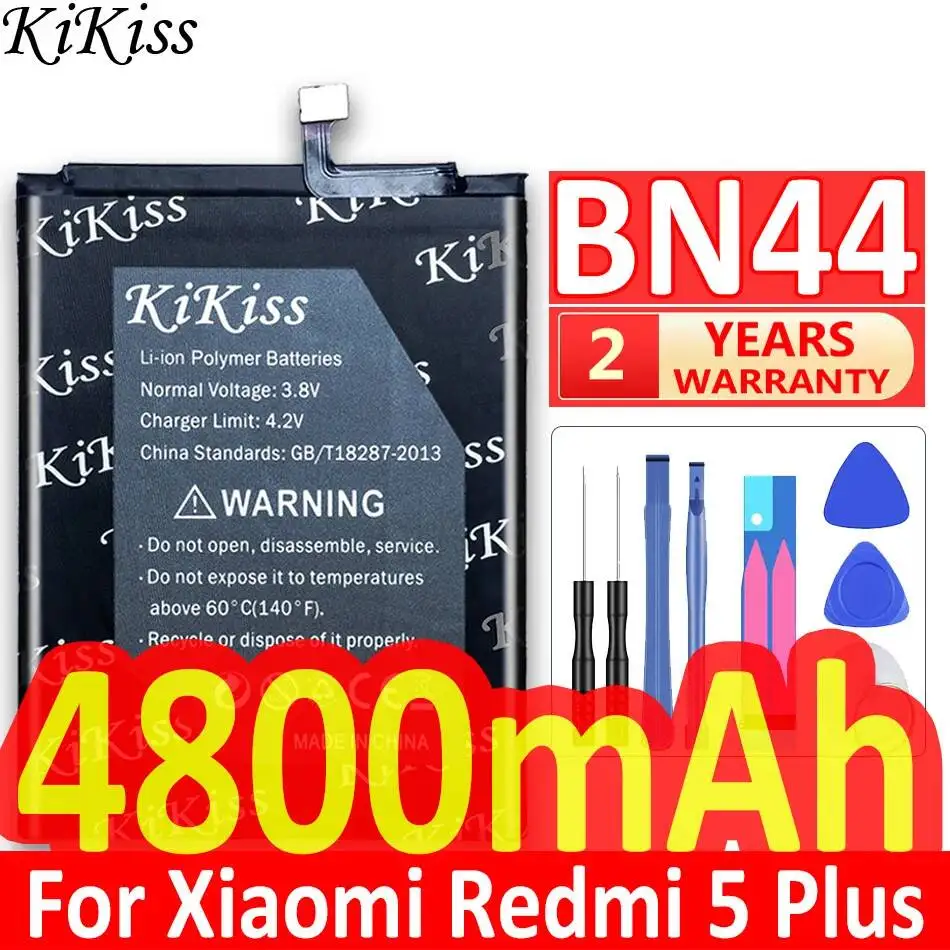 4800mAh BN44 Mobile Phone Battery Environmentally Friendly For Xiaomi Redmi 5 Plus Note 5 Good Low-Temperature Performance