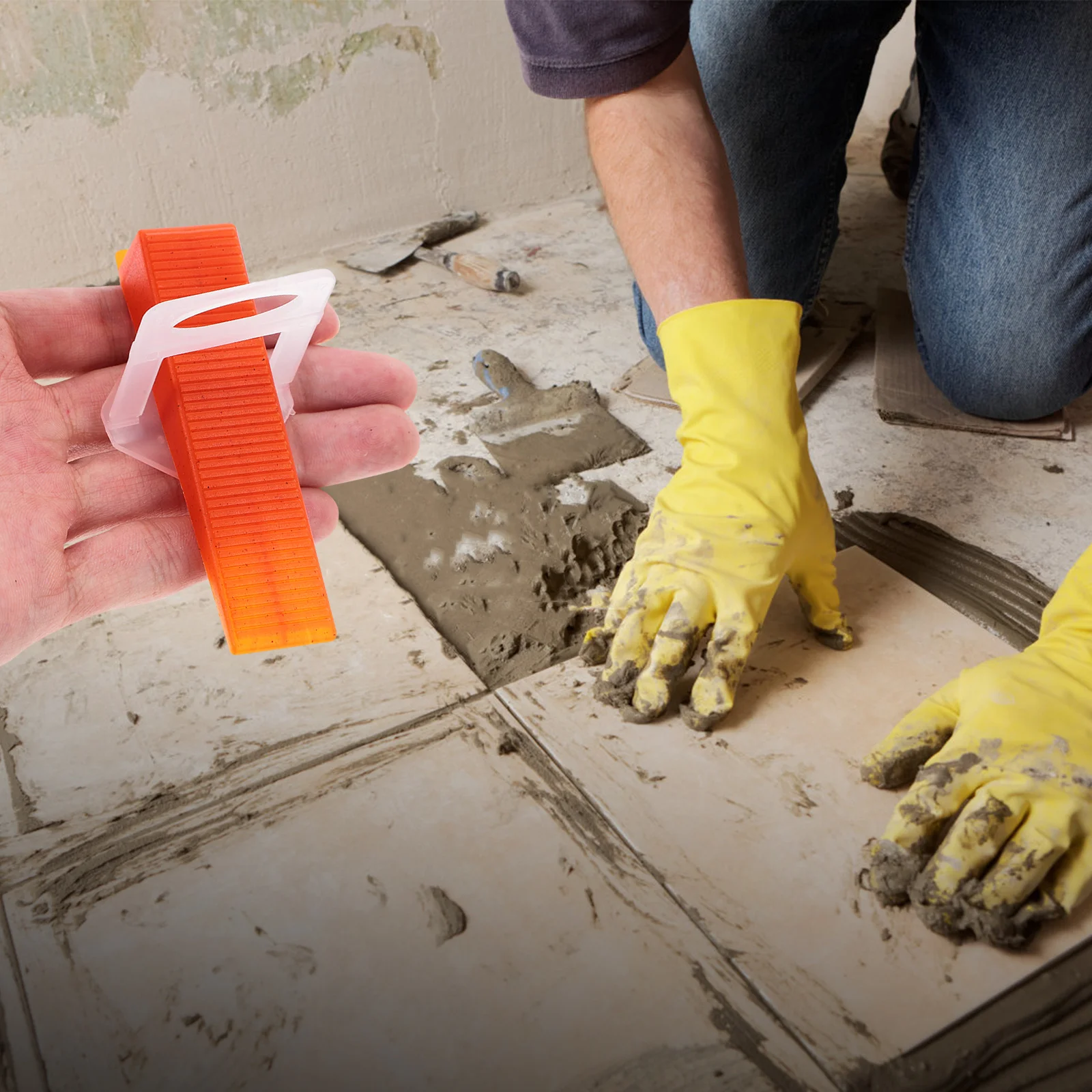 

200pcs Tile Leveling Clips Wall Floor Leveling System Wedges For Shower Kitchen Porcelain Marble Ceramic Tiles Spacers