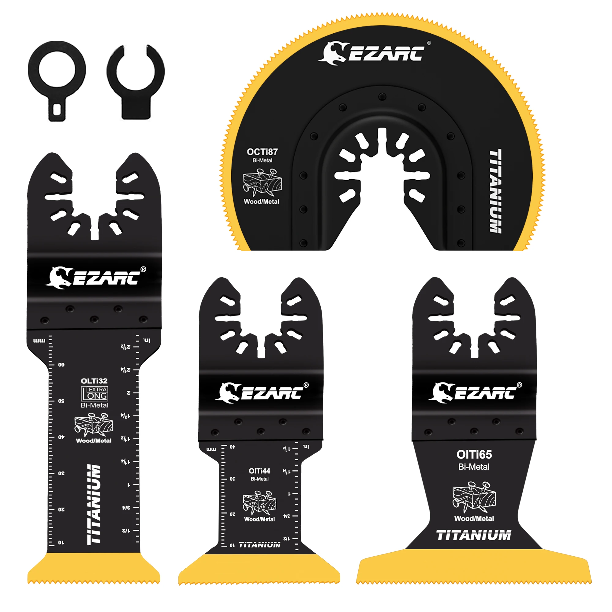 Titanium Oscillating Saw Blades Kit for Metal Wood Nails Screws, Plunge Cutting Multitool Blades, Quick Release Flush Cut Tools
