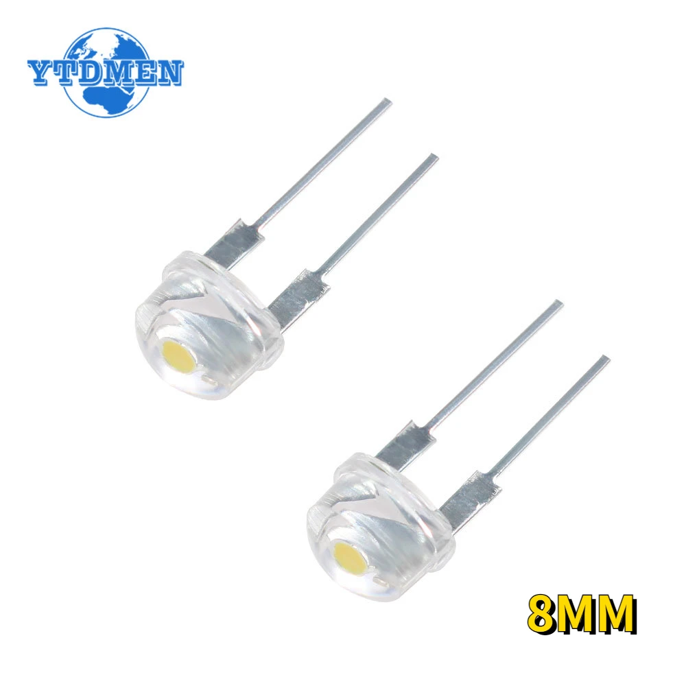 10PCS 8MM Straw Hat LED Diode F8 Warm White 0.5W White 0.3W 0.5W 0.75W Blue Green Red Yellow Led Lights Diod Kit