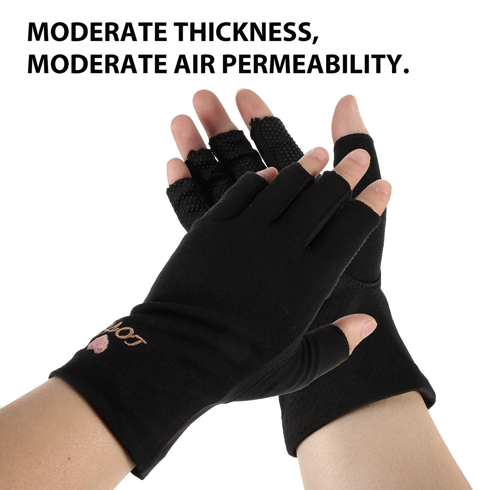 

2Pcs Sun Protection Gloves Anti-Ultraviolet Bike Gloves for Women Men Half Finger Elastic Outdoor Riding Climbing Camping
