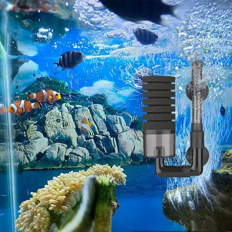 Filtro acquario per acquario, schiumarola pompa aria, spugna biochimica, acquario estensibile rotante con sistema di filtraggio