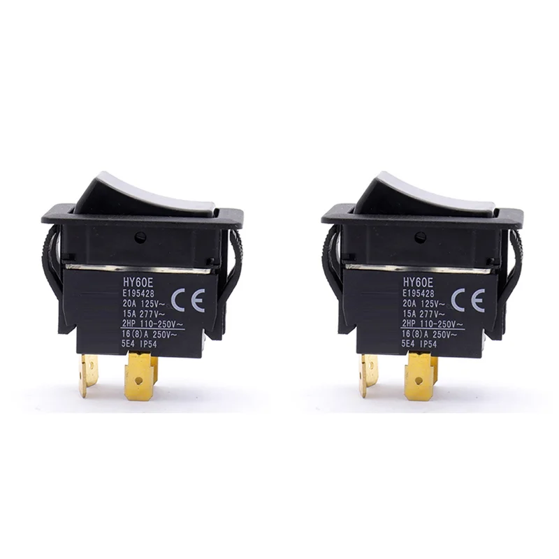 WORTHOWN-2X HY60E 4 دبابيس 20A 125V/250V 2HP مفاتيح الضغط الصناعية على إيقاف الروك