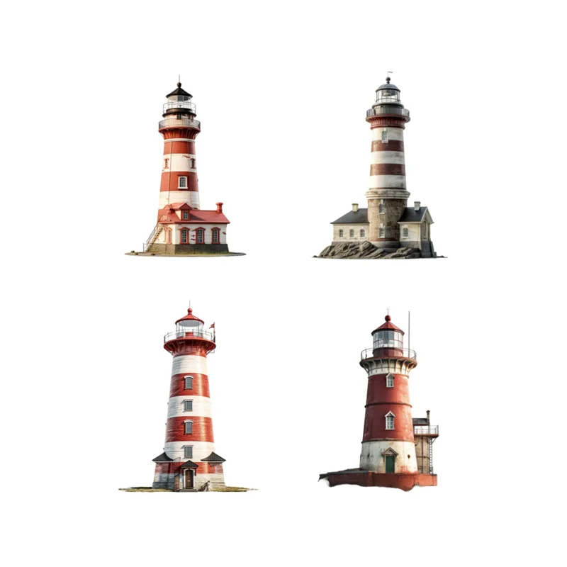 Cute Hand-painted Watercolor Retro Lighthouse Colorful Decoration Sticker Waterproof Graffiti Laptop Motorcycle Stationery