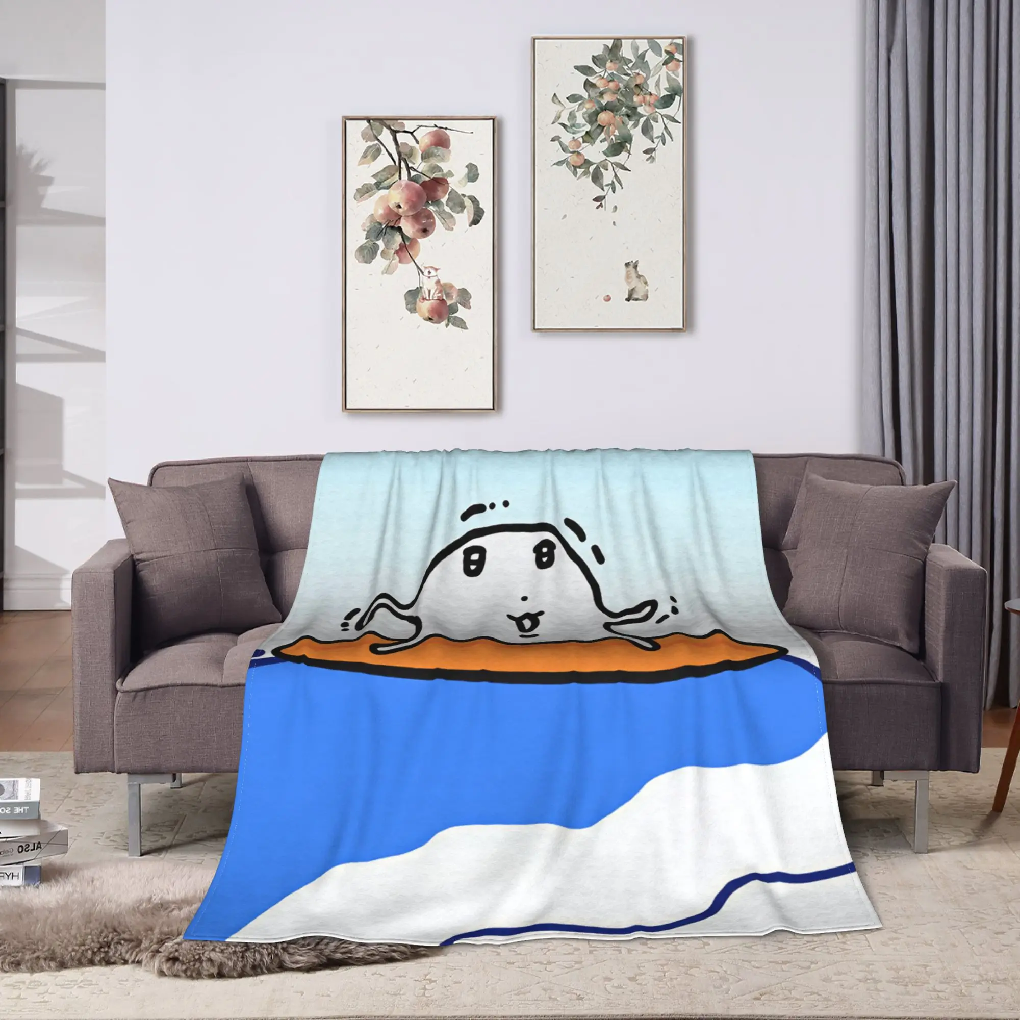 Cozy Blanket Plane Travel Cute P-Pumupuz Throw Blanket Novelty  Bedspread For Home Decor