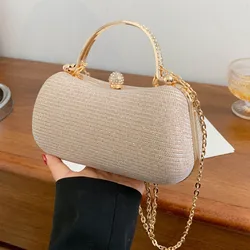 Trend Evening Clutch Bags Women Shinny Clutches Purse Crystal Wedding Exquisite Chain Shoulder Handbags  ZD480