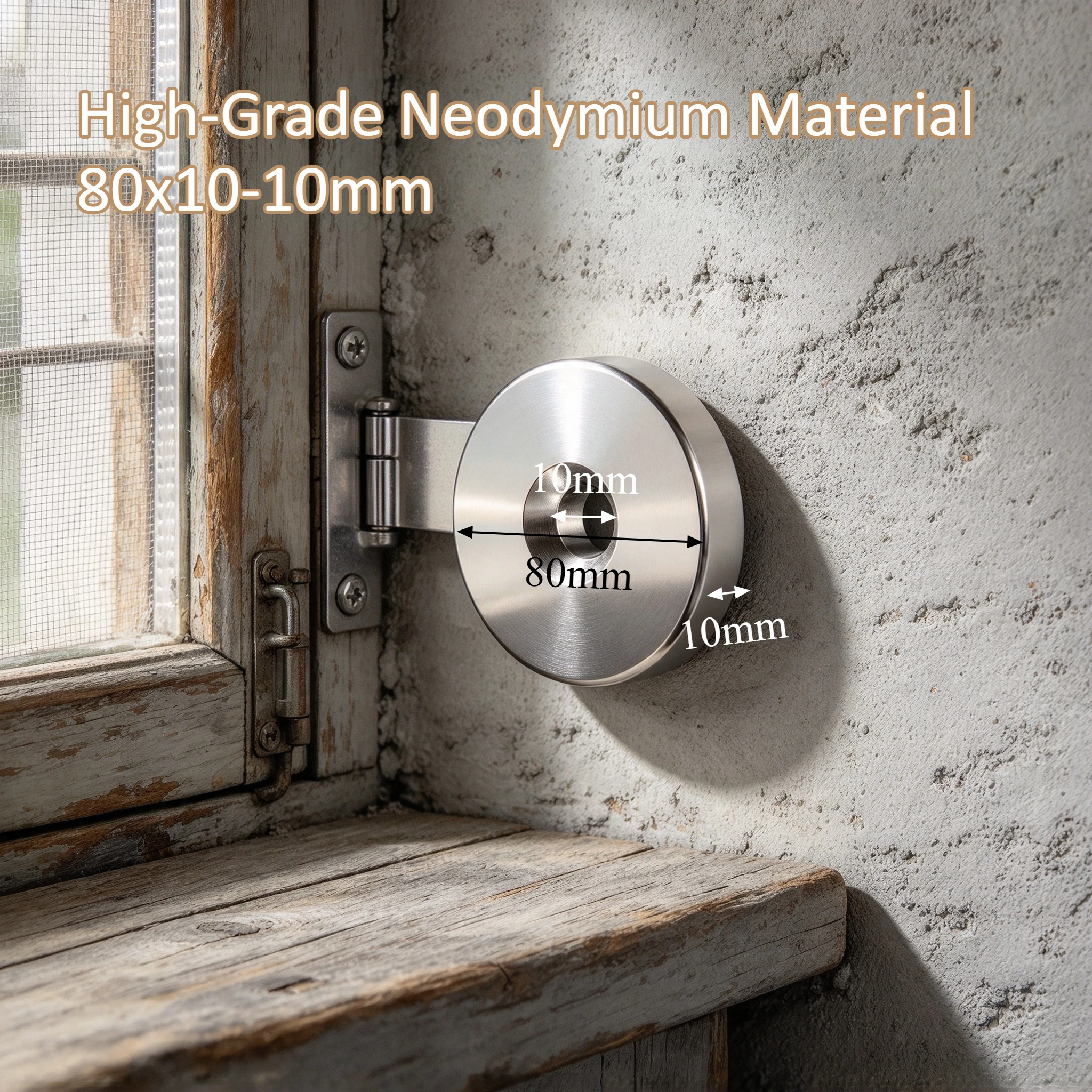80x10-10mm N35 Permanent Round Countersunk Neodymium Magnet 80*10-10 mm Big Powerful Rare Earth NdFeB Magnet