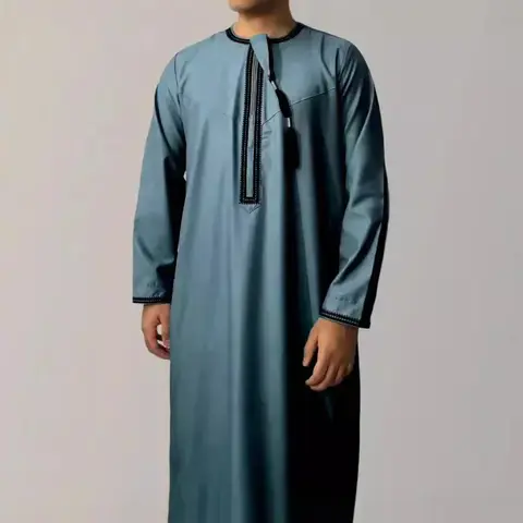 Ny muslimsk man långärmad pulloverklänning Abaya Daffah Jubba Thobe Pakistan Saudiarabisk Kaftan Islam Kläder Bönemantel Afghansk 12 best sales Doris Fanny skor - №12