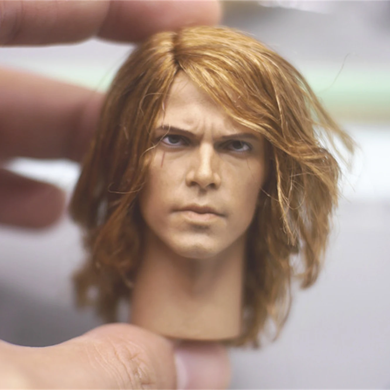 1/6 Plant Hair Anakin Skywalker Head Sculpt Normal Head Model Fit for 12'' COOMODEL Action Figure