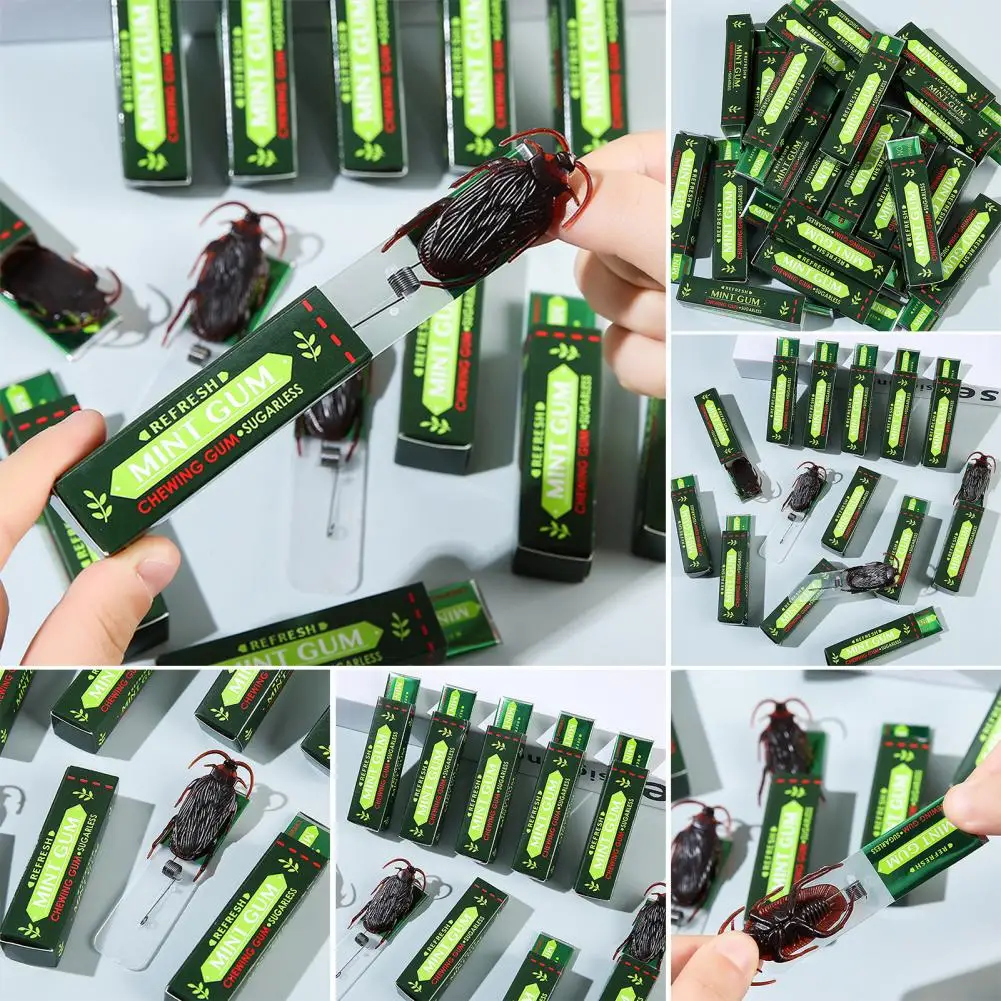 

Chewing Gum Prank Toy 12pcs Prank Chewing Gum Set with Realistic Fake Cockroach -up Toys April Fools Practical Joke Party