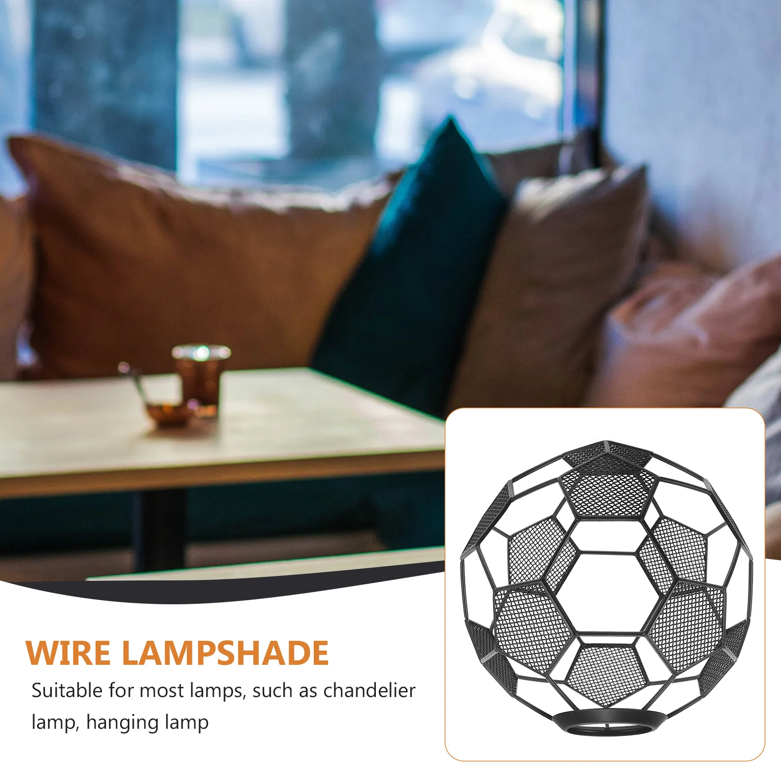 Football Lighting Soccer Stickers Stainless Ceiling Lamp Hollow Out Shade Lampshade for Hanging Decorative Sports